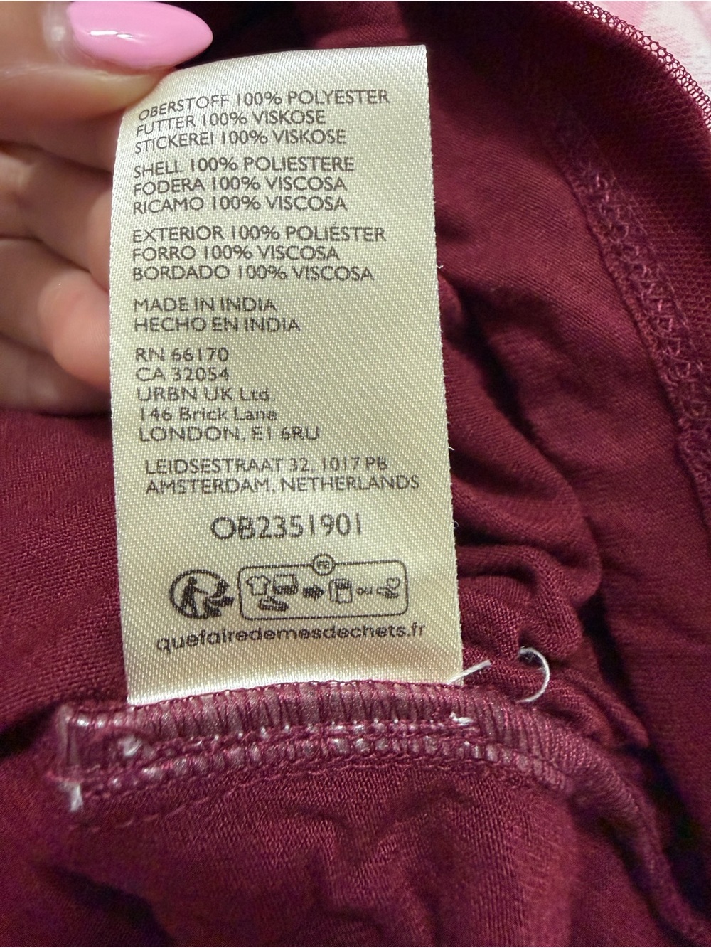 NWT Anthropologie Embroidered High-Neck Tank Top in Burgundy and Blush - Picture 8 of 9
